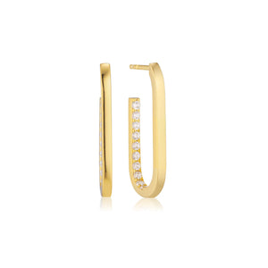 Earrings Capizzi Medio - 18K Gold Plated With White Zirconia
