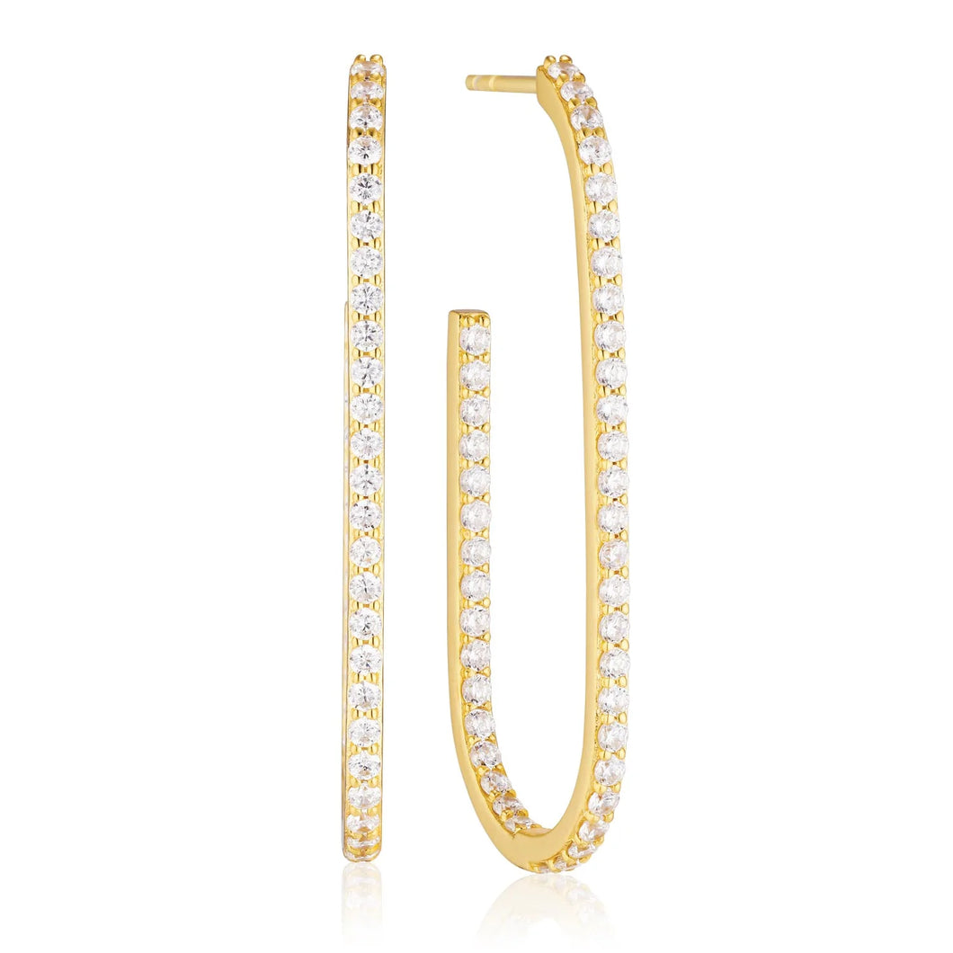 Earrings Capizzi X-Grande - 18K Gold Plated With White Zirconia