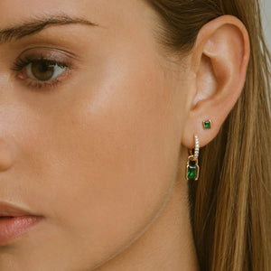 Earrings Roccanova Piccolo - 18K Gold Plated With Green Zirconia