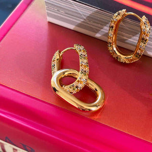Earrings Capri Medio- 18K Gold Plated With Multicoloured Zirconia