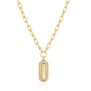 Necklace Capizzi Grande - 18K Gold Plated With White Zirconia