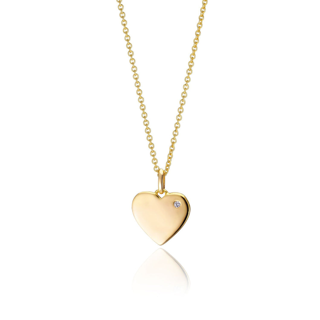 Pendant Follina Amore - 18K Gold Plated With White Zirconia