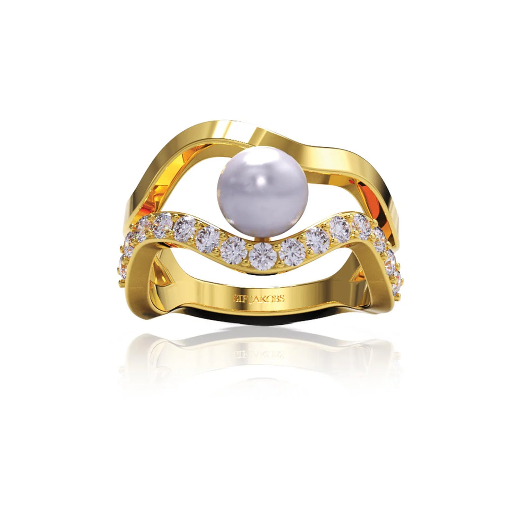 Ring Ponza - 18K Gold Plated With Freshwater Pearl And Zirconia