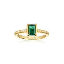 Load image into Gallery viewer, Ring Roccanova Piccolo - 18K Gold Plated With Green Zirconia

