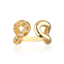 Load image into Gallery viewer, Ring Capri Due - 18K Gold Plated With Multicoloured Zirconia
