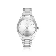 Load image into Gallery viewer, Watch Joelle - Stainless Steel With Silver Sunray Dial And White Zirconia
