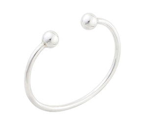 Silver Ladies Torque Bangle 10mm Ball Ends