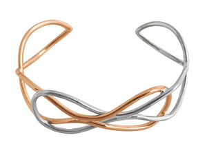 Sterling Silver And Copper Entwined Bangle