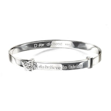 Load image into Gallery viewer, &#39;I Do Believe In Fairies&#39; Expandable Bangle With Diamond
