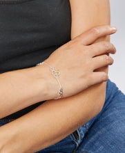 Load image into Gallery viewer, Bee And Honeycomb Sterling Silver And Yellow Gold Plated Bracelet

