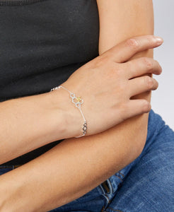Bee And Honeycomb Sterling Silver And Yellow Gold Plated Bracelet