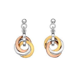 Trio Calm Earrings - Rose and Yellow Gold Plated Accents