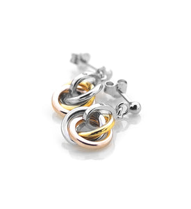 Trio Calm Earrings - Rose and Yellow Gold Plated Accents