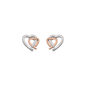 Warm Heart Earrings - Rose Gold Plate Accents