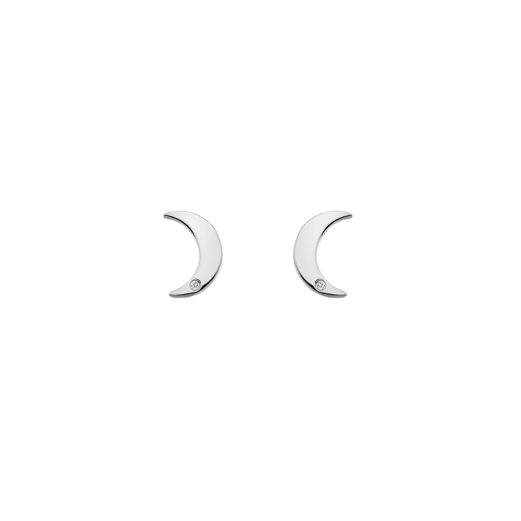 Diamond Amulet Crescent Earrings