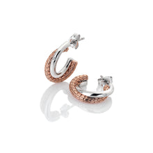 Load image into Gallery viewer, Woven Interlocking Earrings - Rose Gold Plate
