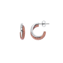 Load image into Gallery viewer, Woven Interlocking Earrings - Rose Gold Plate
