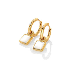 HD X Golden Edit Calm Mother of Pearl Square Earrings