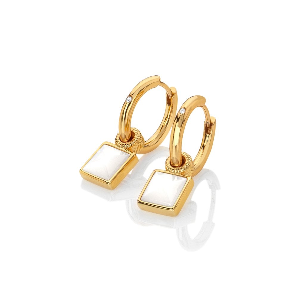 HD X JJ Calm Mother of Pearl Square Earrings