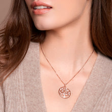 Load image into Gallery viewer, Nurture Circle White Topaz Pendant - Rose Gold Plate
