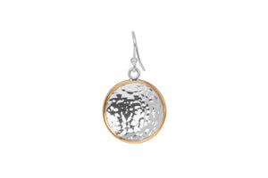 Sterling Silver And Copper Hammered Disc Earrings