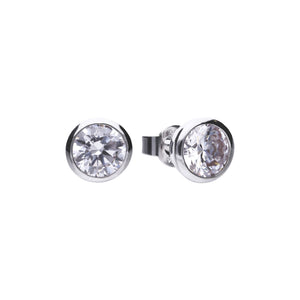 Bezel Set 2ct Solitaire Stud Earrings