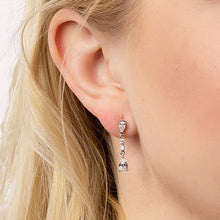 Load image into Gallery viewer, Long Teardrop Earrings With Cubic Zirconia
