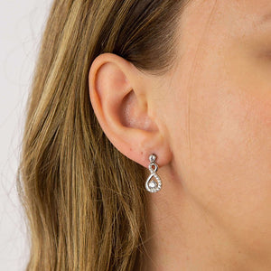 Infinity Drop Earrings With Zirconia