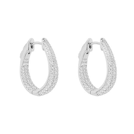 Pave Set Diamonfire Zirconia Hoop Earrings