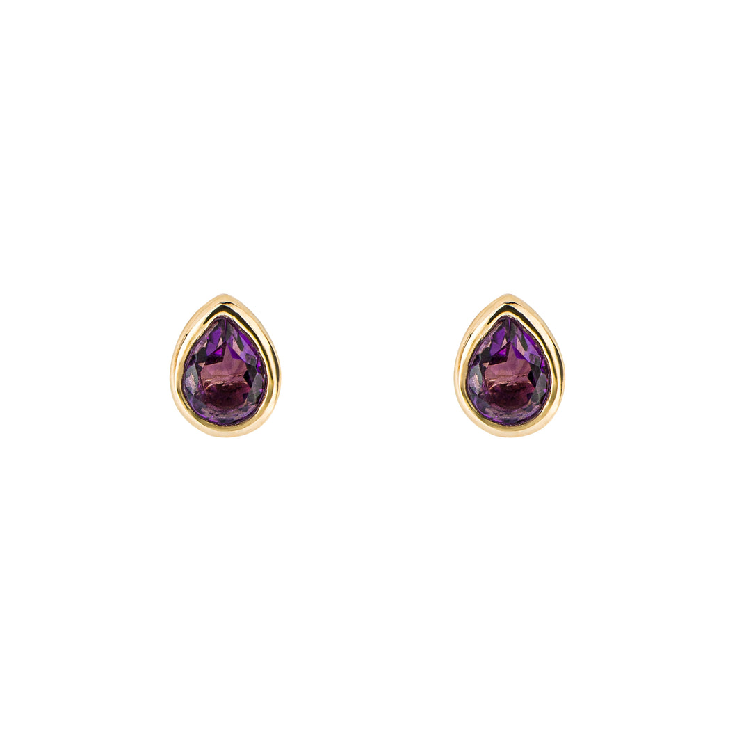 Semi-Precious Birthstone Earrings - February
