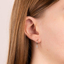 Load image into Gallery viewer, Hoop Earrings With Drop Cubic Zirconia

