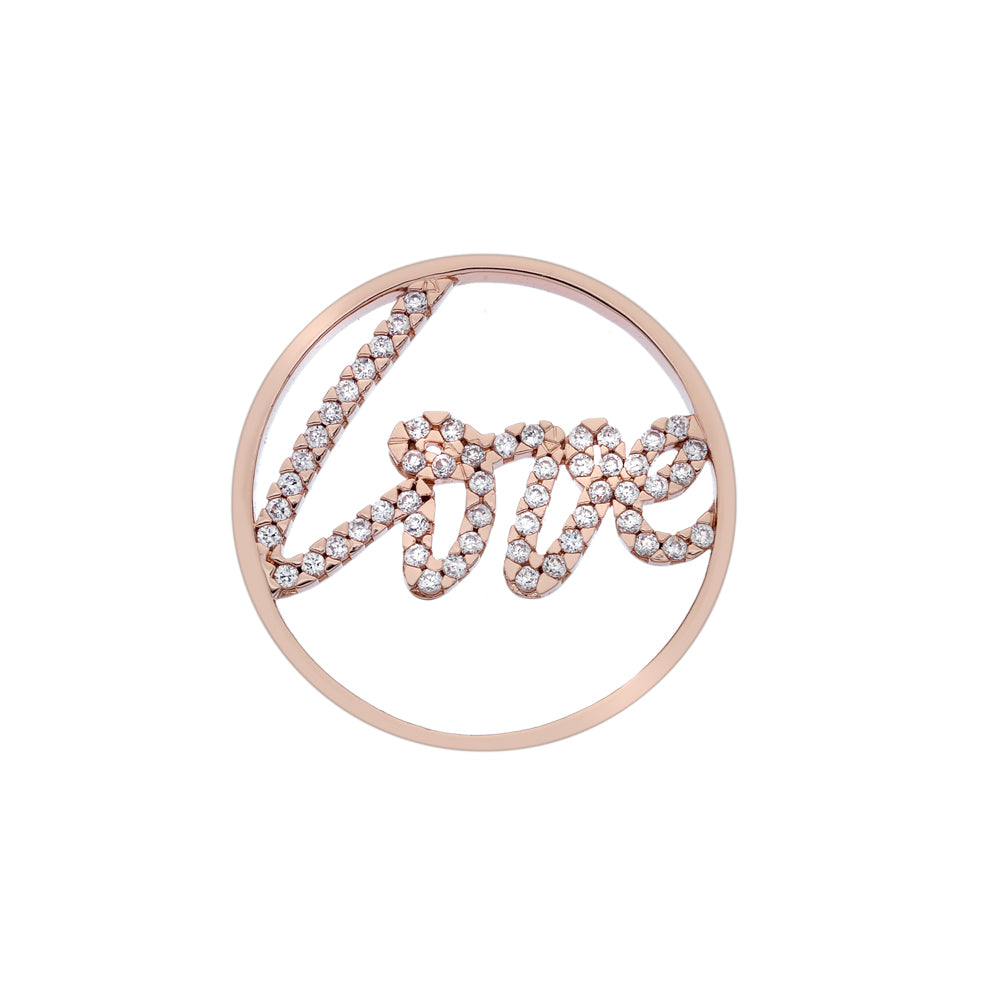 Rose Gold Sparkle Love Coin 33mm