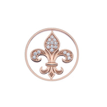 Load image into Gallery viewer, Fleur De Lis Rose Gold Plated Coin 33mm
