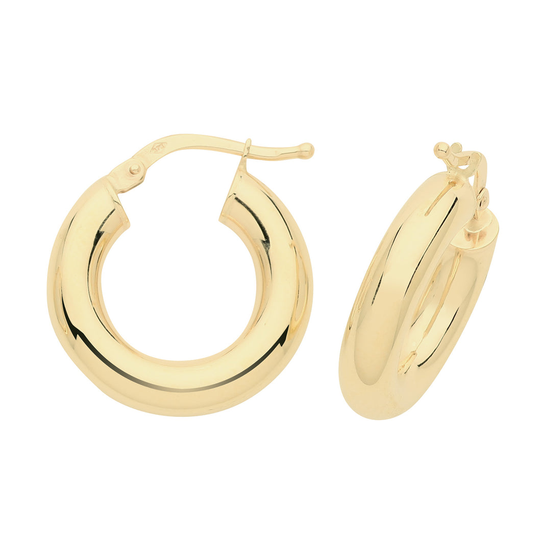 9ct Yellow Gold 10mm Hoop Earrings