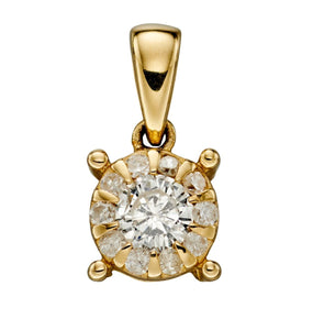 9ct Yellow Gold Birthstone Pendant - April - Diamond