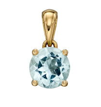 Load image into Gallery viewer, 9ct Yellow Gold Birthstone Pendant - March - Aquamarine
