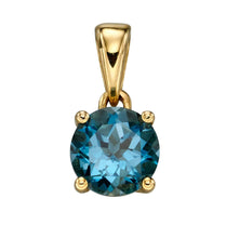 Load image into Gallery viewer, 9ct Yellow Gold Birthstone Pendant - December - London Blue Topaz
