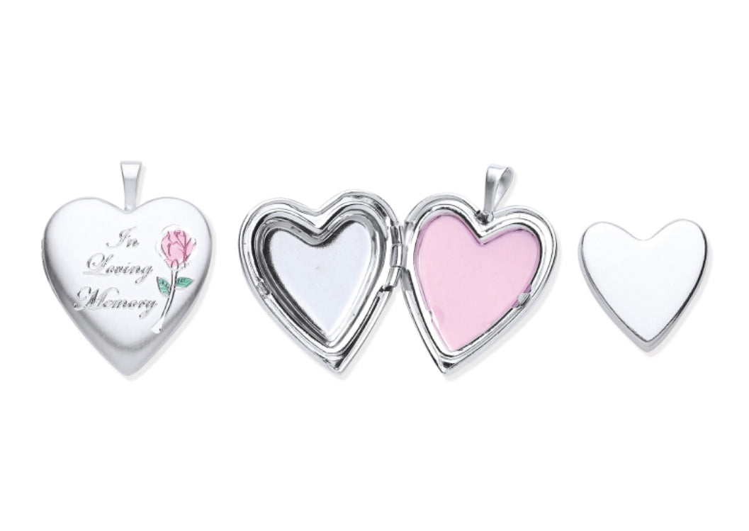 Silver Cremation Heart Locket