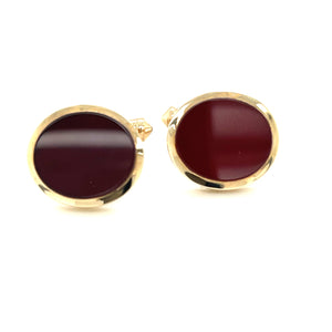 9ct Yellow Gold Carnelian Cufflinks