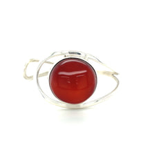 Load image into Gallery viewer, Sterling Silver And Round Amber Cuff Bangle
