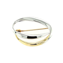 Load image into Gallery viewer, 9ct Yellow And White Gold Oval Brooch
