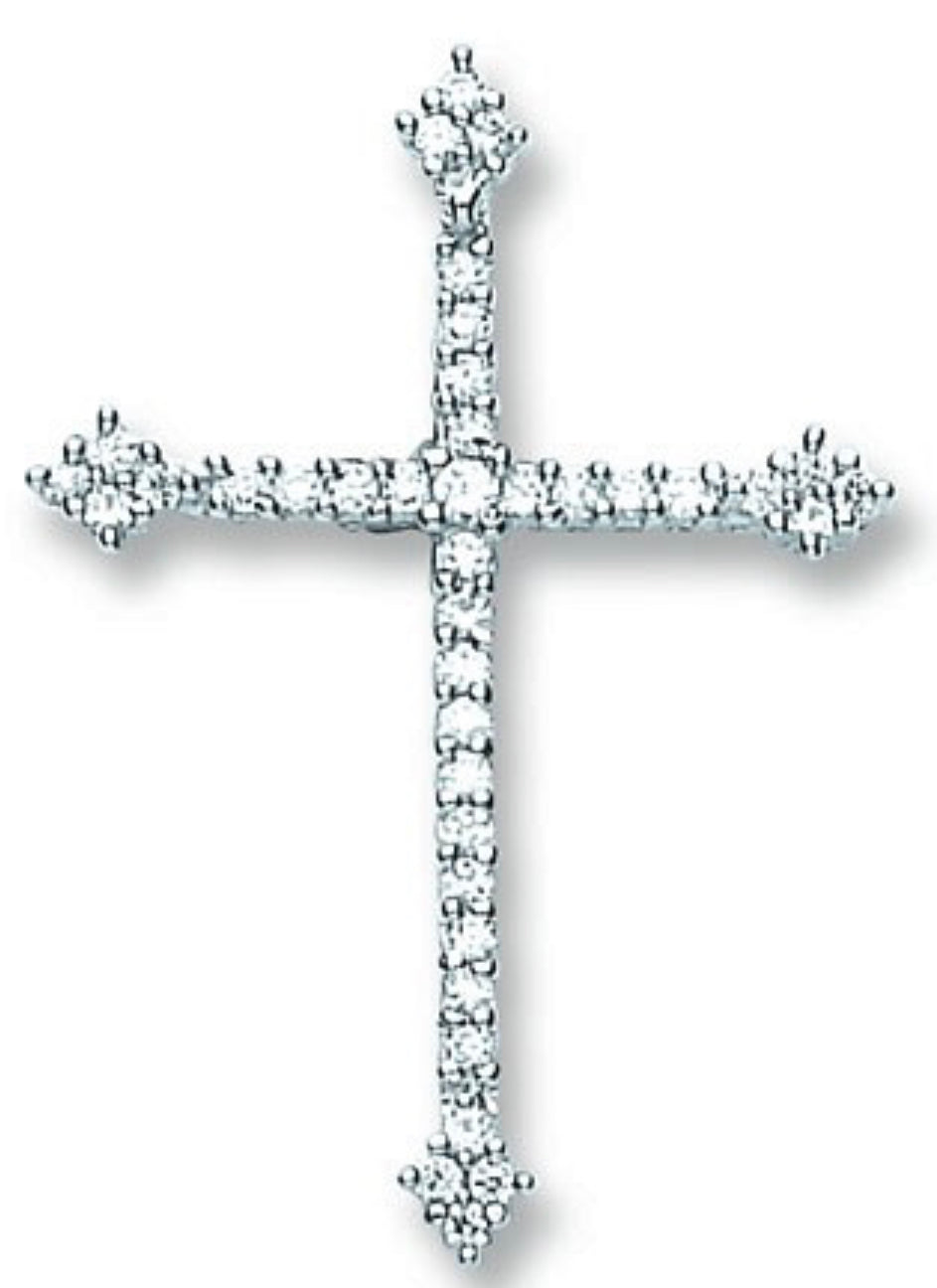 Sterling Silver Fancy Cubic Zirconia Cross