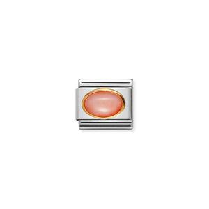 Composable Classic Link Bonded Yellow Gold With Pink Coral Stone