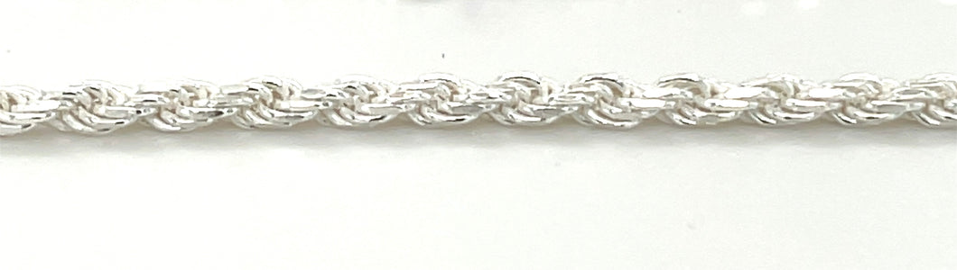 Sterling Silver Diamond Cut Rope Bracelet