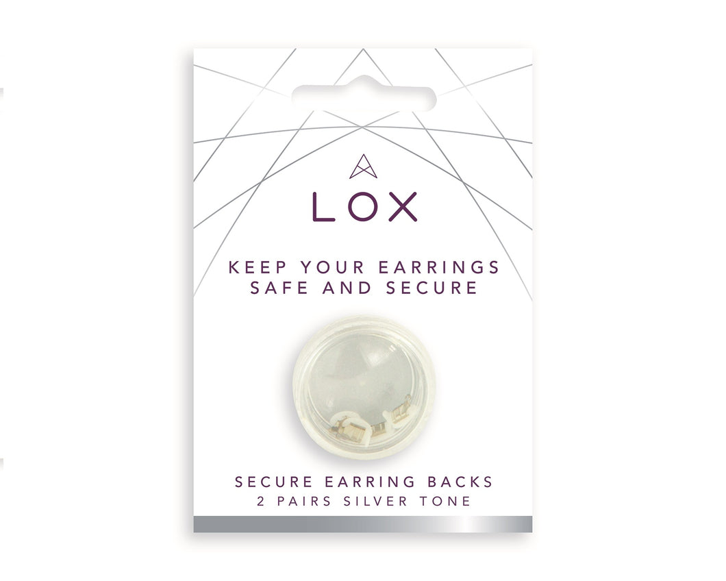 Lox Silver Tone Secure Earring Backs