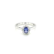 Load image into Gallery viewer, 9ct White Gold Tanzanite And Diamond Cluster Ring
