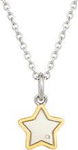 Load image into Gallery viewer, Recycled Silver Star Necklace With Yellow Gold Plated Detail And Diamond
