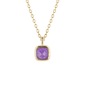 D For Diamond Semi-Precious Birthstone Necklace - February
