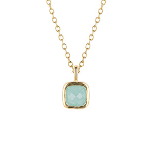 D For Diamond Semi-Precious Birthstone Necklace - March