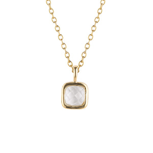 D For Diamond Semi-Precious Birthstone Necklace - April